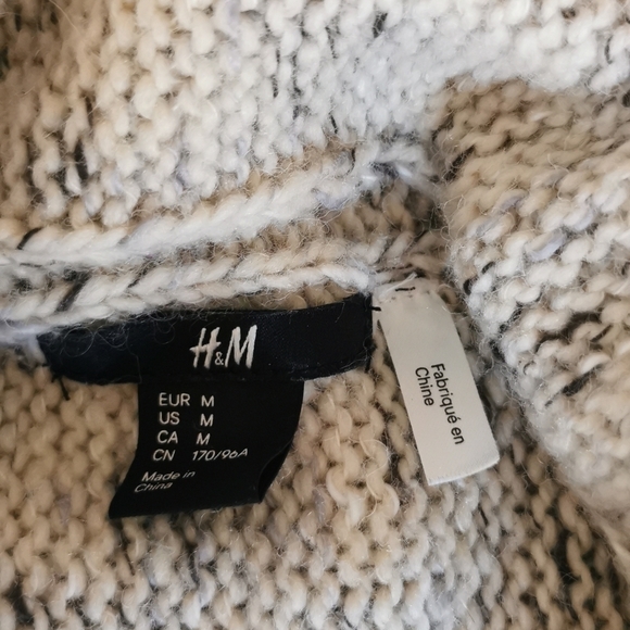 H&M Oatmeal Color Wool Blend Waterfall Cardigan Medium - Picture 3 of 5